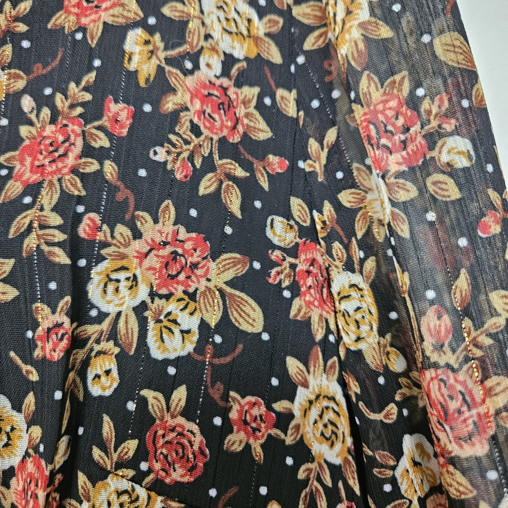Nasty Gal Black and Pink Floral Long Sleeve Dress - Picture 11 of 11